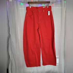 Gap Horseshoe Jeans Size 29 Red Tomato Sauce High Rise Ultra Soft NWT